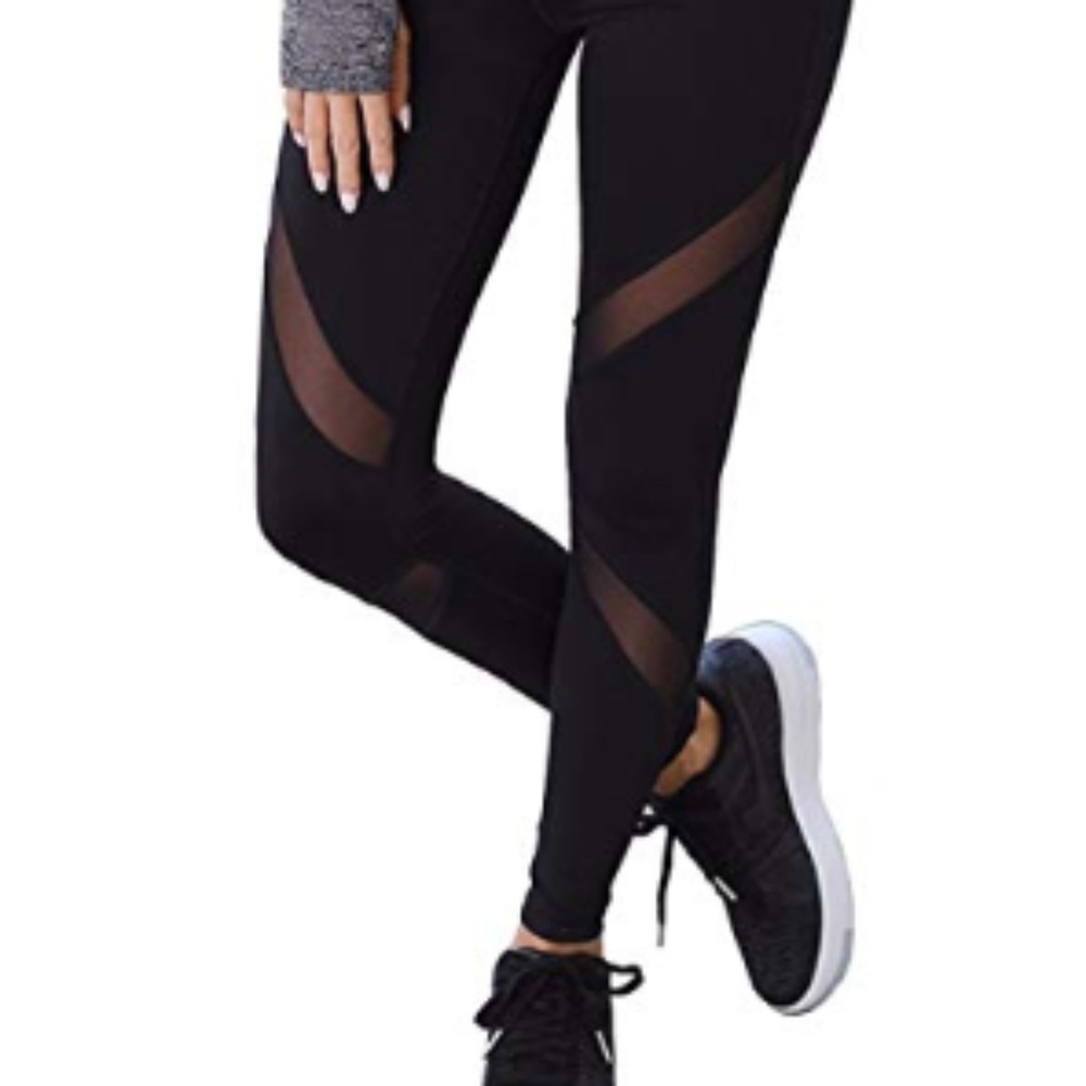 Women's High Waist Mesh Yoga Pants